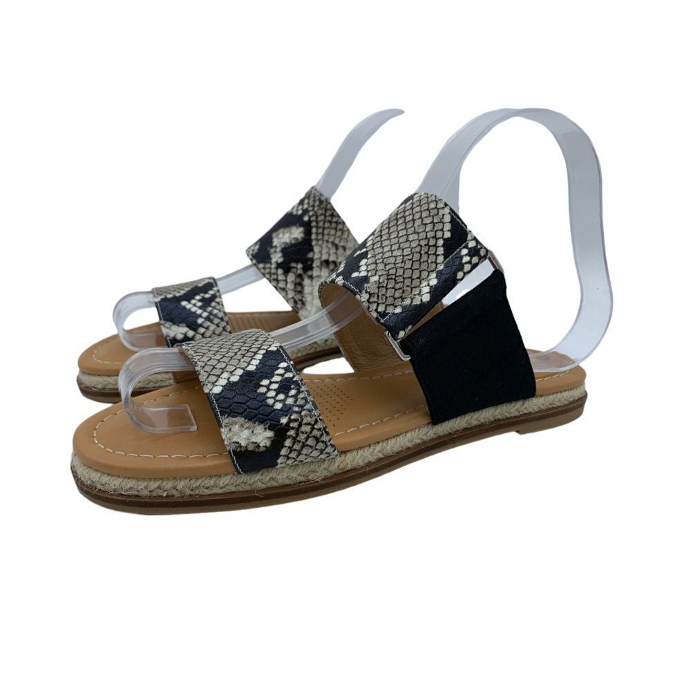 Corso Como Snake Print Leather Slide Flat Sandals 6.5‎